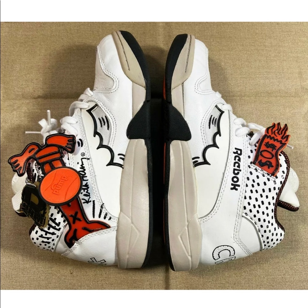 Reebok Court Victory PUMP 2014 Keith Haring CRACK IS WACK rare size US7 mens UK6